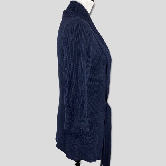 Adrienne Vittadini Women's Navy Blue Knit Mid-Length Cardigan Sweater‎ Med/C37 - Picture 3 of 8